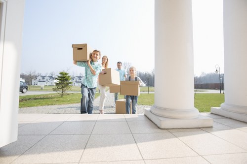Removal van and moving boxes for a Wealdstone home move
