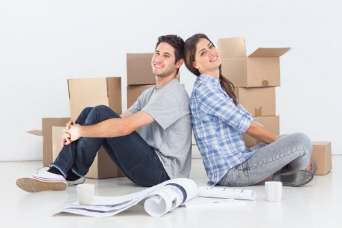 Furniture and boxes being moved from a Wealdstone property