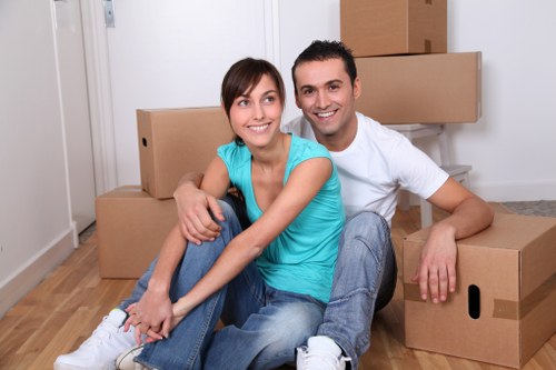 Prepared business move items and packing supplies for a Wealdstone relocation