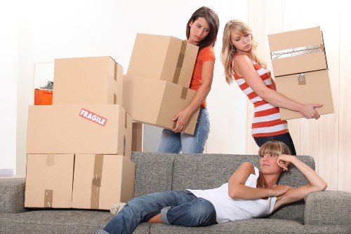 Home removal service loading furniture for transport