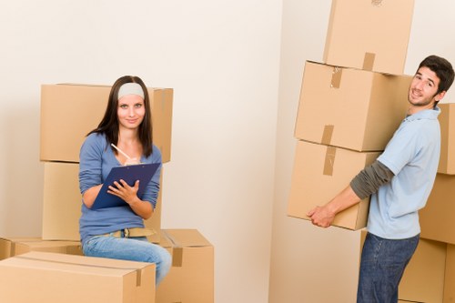 Removal team packing household items for a move in Wealdstone