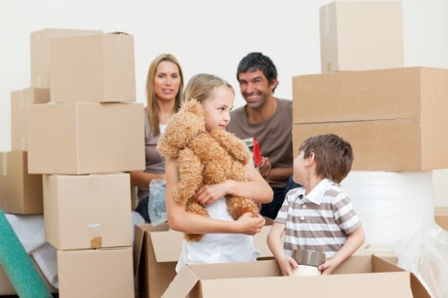 Furniture and household items prepared for transport in Wealdstone
